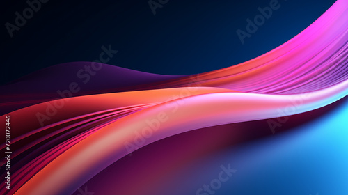  abstract minimalist neon lines background. 3d render