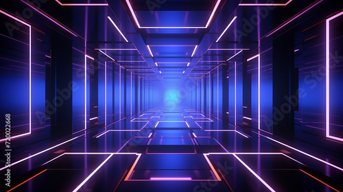 . abstract geometric background with neon rays and colorful lines.3d render
