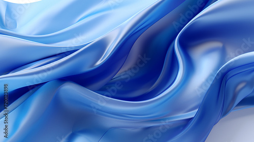  abstract fashion background with blue wavy textile. 3d render