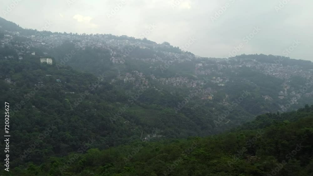 Aerial view of the cloudy day in gangtok city capital of Sikkim state, Northern India. Aerial view of the cloudy day in gangtok city capital of Sikkim state, Northern India.