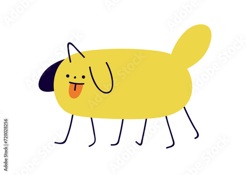 Cute comic abstract character. Funny fiction fancy unreal creature walking. C...