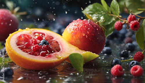 Fresh fruits assorted fruits background 