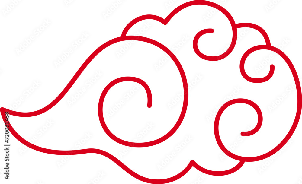 Chinese Cloud Monoline Illustration Chinese Cloud Monoline Illustration