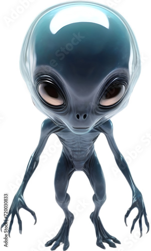Close-up image of a skinny Alien. 