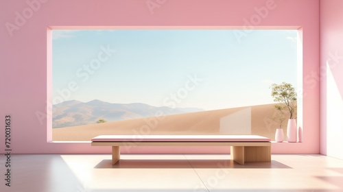 Minimalist Desert View Through Large Window