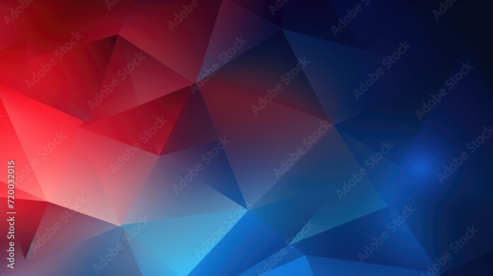 Polygonal blue red gradient Origami background abstract triangles.
