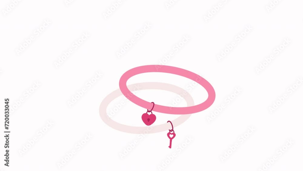 Heart Key Bracelet Element Valentine Animation Heart Key Bracelet Element Valentine Animation