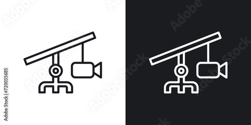 Camera crane icon designed in a line style on white background. photo