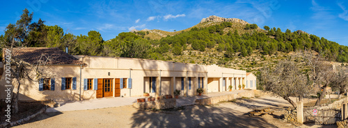 Galatzo refuge, dry stone path, GR221, Calvia, Natural area of the Serra de Tramuntana., Majorca, Balearic Islands, Spain photo