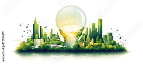 The concept of saving electrical energy, caring for the environment and ecology. Ecological use of natural resources