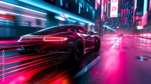 street racing AAA videogame gameplay with information datum design for console or web 3.0 playing to earn gaming crypto tokens and cryptocurrency project future as wide banner UI photo