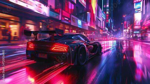 street racing AAA videogame gameplay with information datum design for console or web 3.0 playing to earn gaming crypto tokens and cryptocurrency project future as wide banner UI