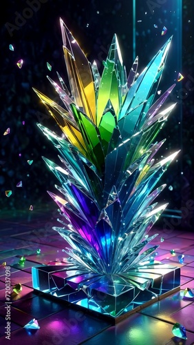 Glass colorful crystal figurine, Digital art, Cute figurine