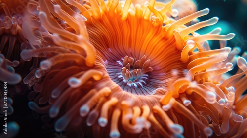 nemone actinia texture close up underwater reef sea coral background