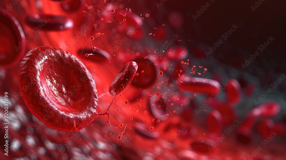 red blood cells veins arteries 3d abstract background Stock ...