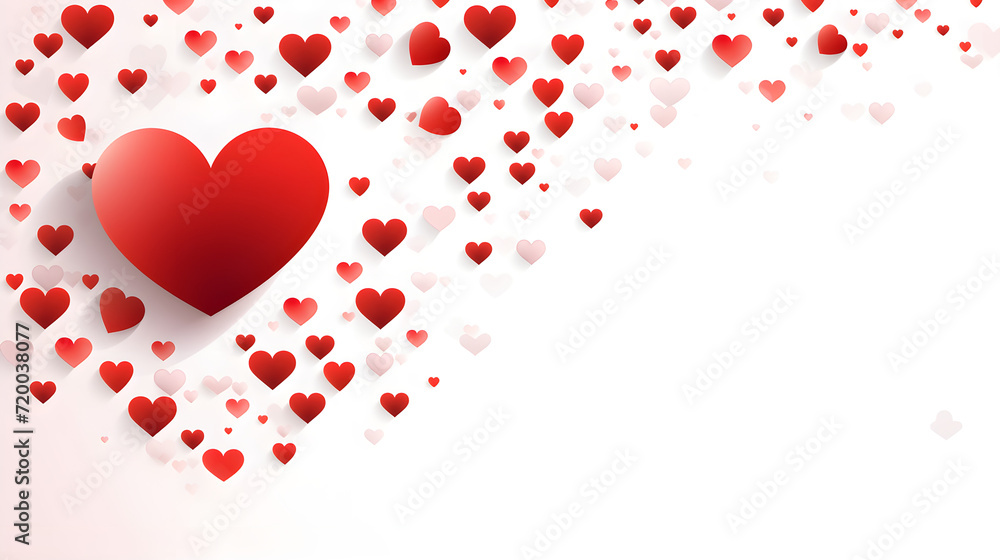 Valentine's day banner.
Mockup image of red hearts with copy space