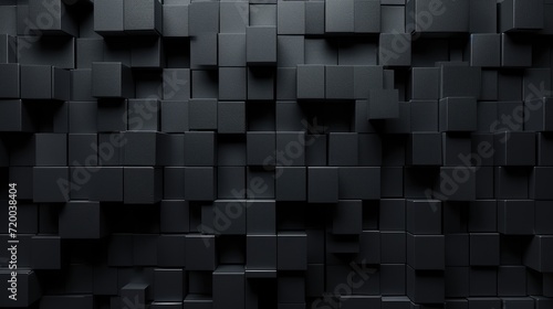 3d realistic dark wall of cubes abstract background