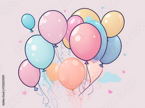 Cute colorful balloons background, balloon party