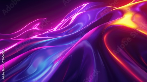 neon colorful curvy shape glowing in ultraviolet spectrum asbtract background photo
