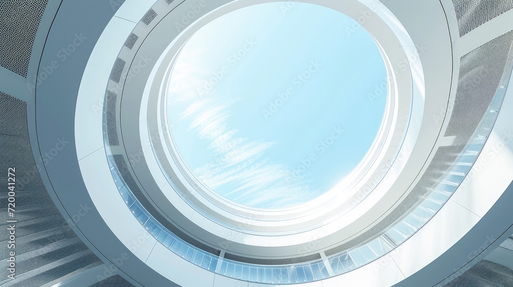 Fototapeta premium abstract futuristic circular white building architecture background