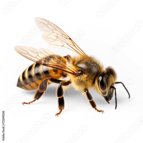 Honey bee landing  on transparency background PNG © Sim
