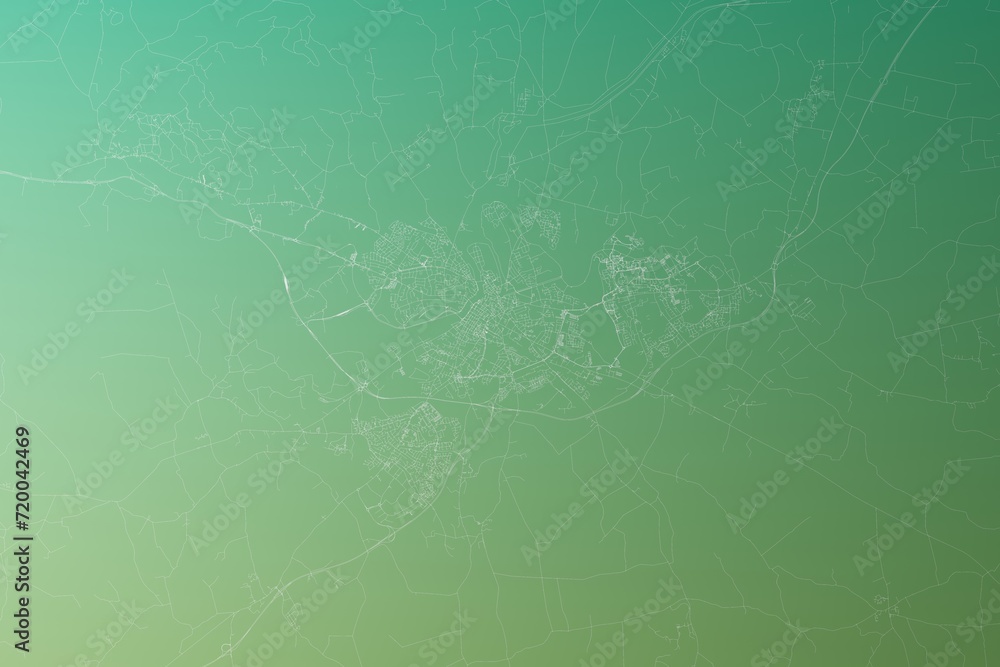 Map of the streets of Limerick (Ireland) made with white lines on yellowish green gradient background. Top view. 3d render, illustration Map of the streets of Limerick (Ireland) made with white lines on yellowish green gradient background. Top view. 3d render, illustration