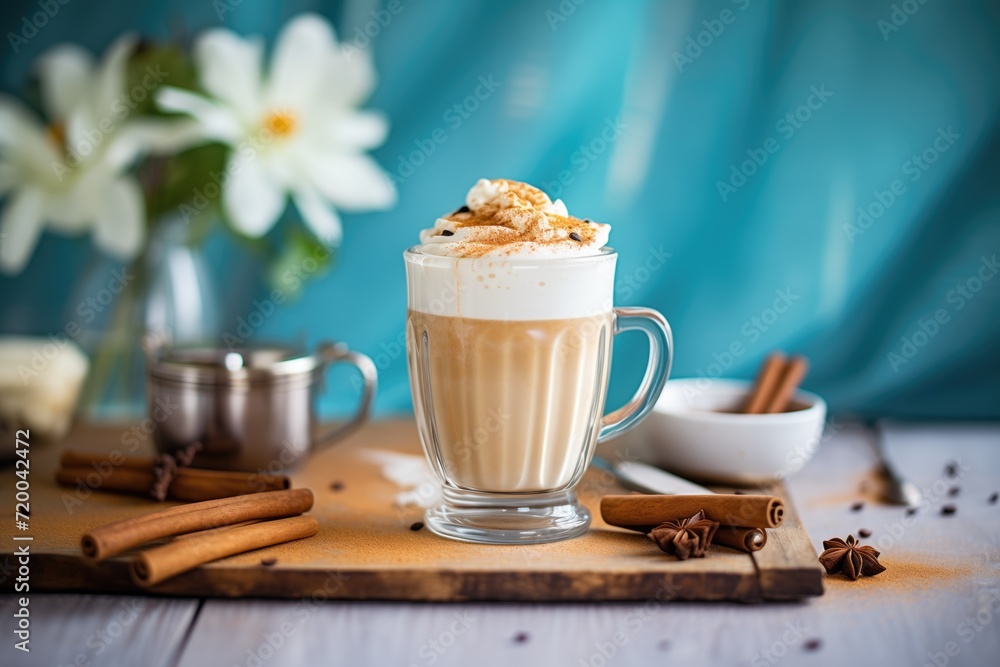 latte with cinnamon sprinkled on top latte with cinnamon sprinkled on top