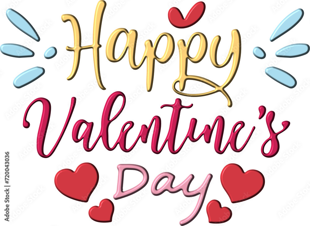 Naklejka premium Happy Valentine's Day Typography Texture