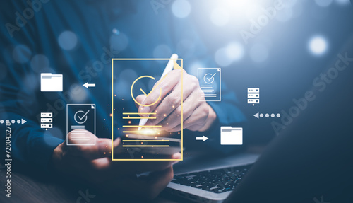 Tableau sur toile checklist and clipboard task documentation management, online survey form, answer the test questions