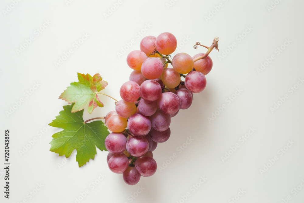 A cluster of grapes on a white background
