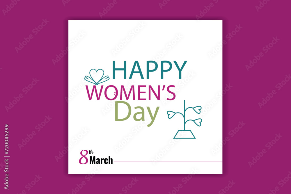 happy women's day social media banner design 