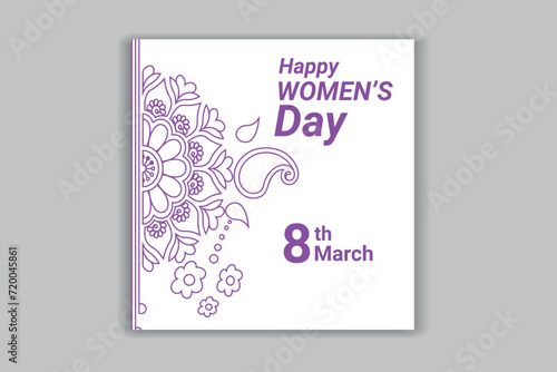 happy women's day social media banner design 