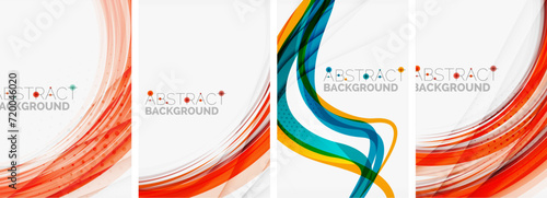 Set of colorful wave posters. Vector illustration For Wallpaper, Banner, Background, Card, Book Illustration, landing page
