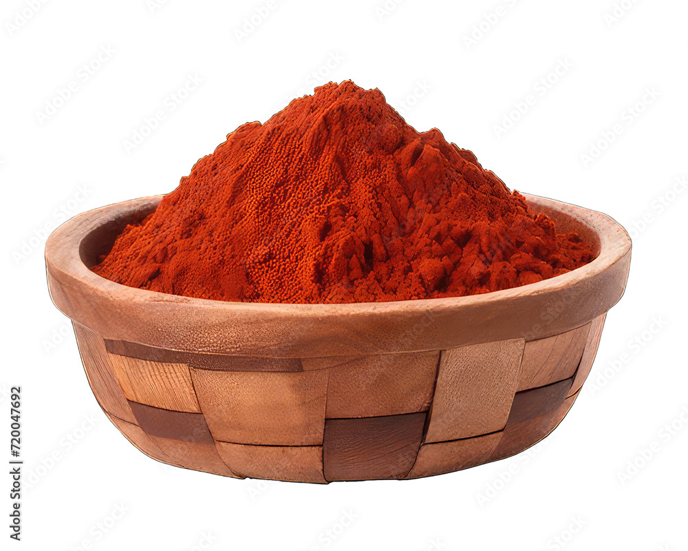 Achiote Powder isolated on white background.Red Chili Powder Spices on png transparent background Achiote Powder isolated on white background.Red Chili Powder Spices on png transparent background