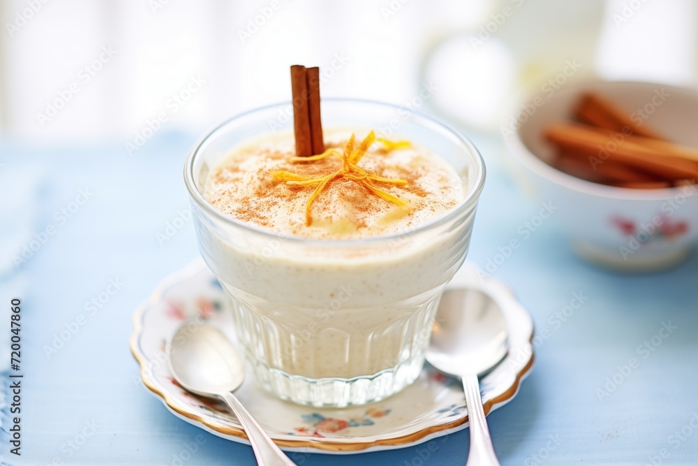 rice pudding drink with a dash of nutmeg on top rice pudding drink with a dash of nutmeg on top