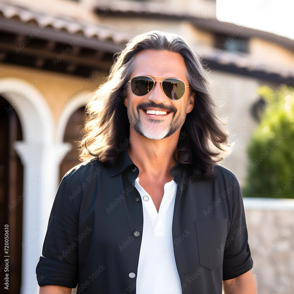 Senior live style, rich, long-haired man, old man, close-up.GenerativeAI Senior live style, rich, long-haired man, old man, close-up.GenerativeAI