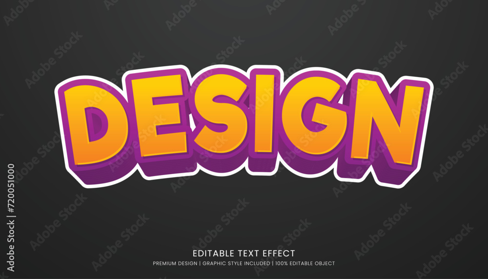 text effect editable template vector design 3d bold style