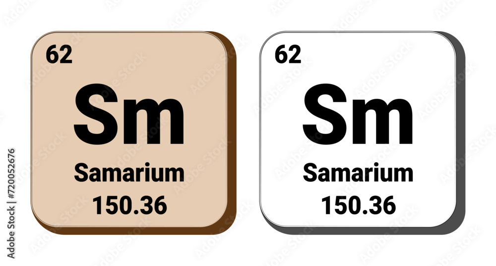 Sm, Samarium element vector icon, periodic table element. Vector illustration EPS 10 File. Isolated on white background. Sm, Samarium element vector icon, periodic table element. Vector illustration EPS 10 File. Isolated on white background.