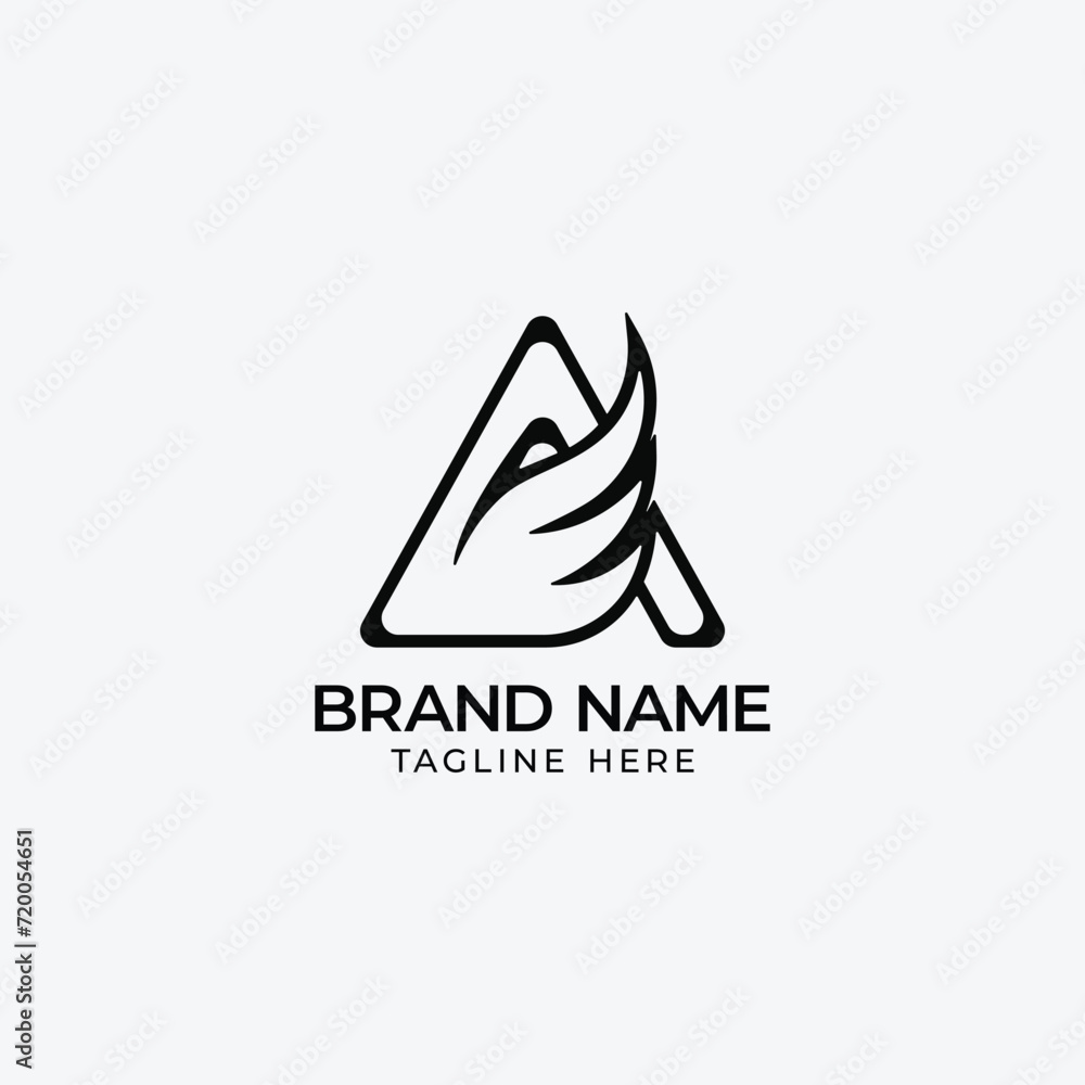 Fototapeta premium A wing Letter Logo vector