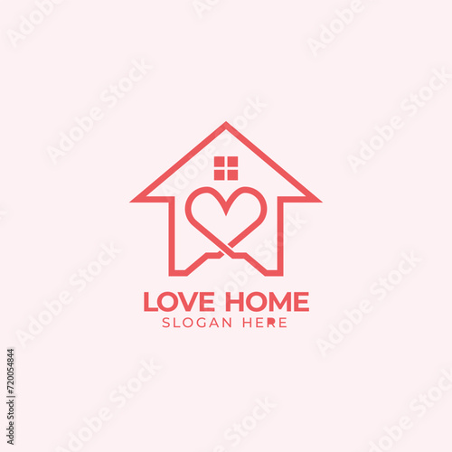 Love home logo vector for realestate business