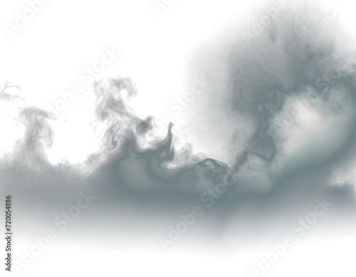 Realistic fog effect on transparent background, enhancing atmosphere and adding depth to your designs photo