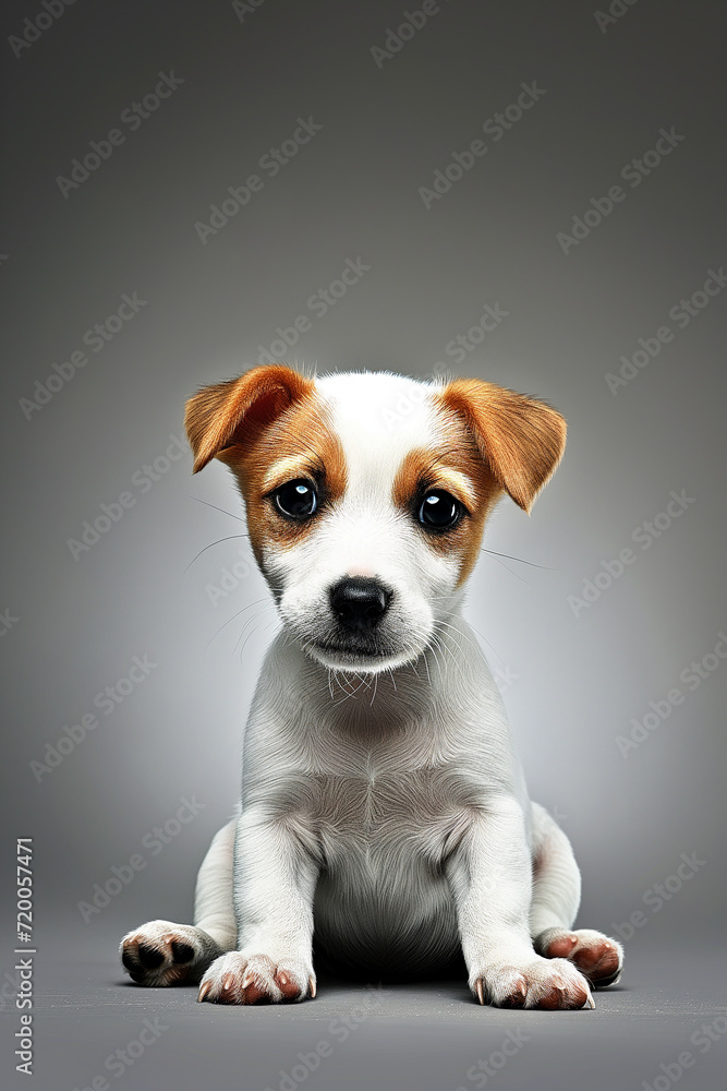Adorable jack russell retriever puppy portrait