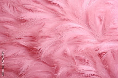 Abstract pink background made of fur or feathers. Soft fluffy texture made from natural material.