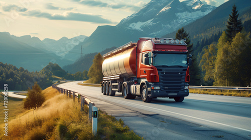 ADR regulated tanker truck for transporting photo