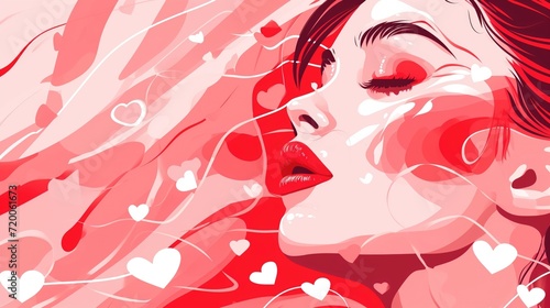 Wallpaper Mural pretty face of a girl in pink Torontodigital.ca