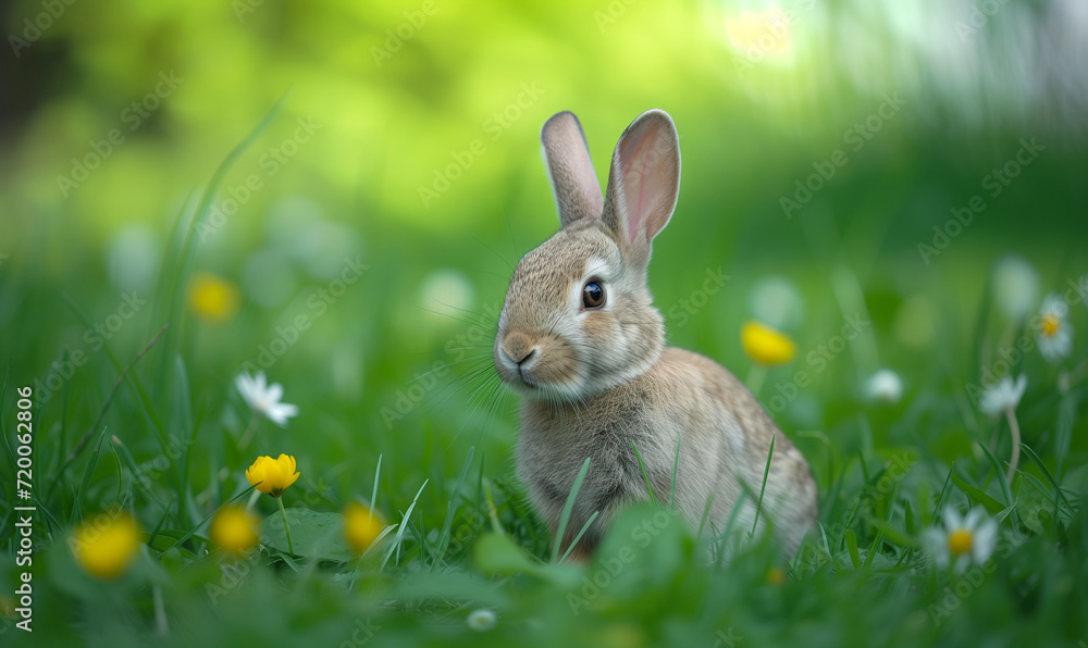 rabbit in the grass rabbit in the grass