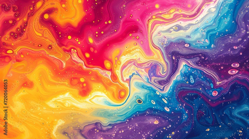 Fototapeta premium abstract background with multi colors bubbles liquid, generative ai