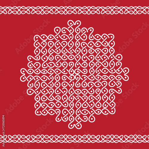 Sikku Kolam | 12 X 12 dots | with Deepta Border