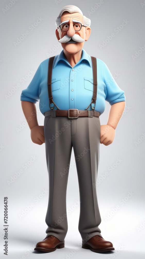 A cartoon old man with a mustache A cartoon old man with a mustache