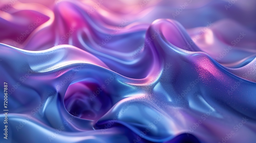 Abstract background 3D, shiny plastic waves with purple blue textures Abstract background 3D, shiny plastic waves with purple blue textures